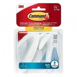 Command BATH17-3ES Large Towel Hooks - Pack of 18
