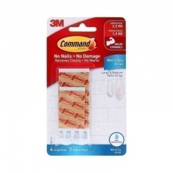 Command WET-22ES Medium & Large Wet & Dry Combo Refill Strips - Box of 6
