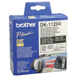 Brother DK-11204 Black on White Label Tape