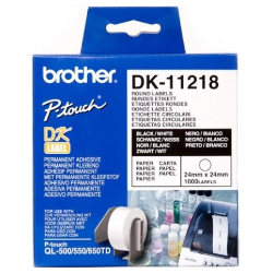 Brother DK-11218 Black on White Label Tape