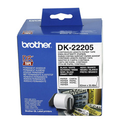 Brother DK-22205 Black on White Label Tape