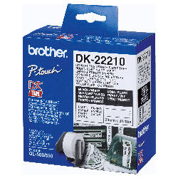 Brother DK-22210 Black on White Label Tape