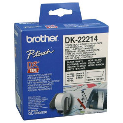 Brother DK-22214 Black on White Label Tape