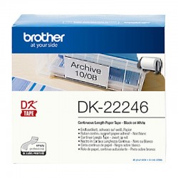 Brother DK-22246 Black on White Label Tape