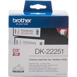 Brother DK-22251 Red/Black on White Label Tape