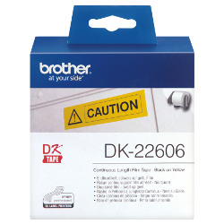 Brother DK-22606 Black on Yellow Label Tape