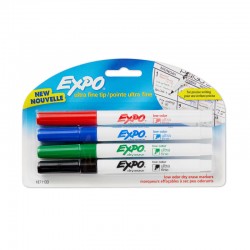 Expo Whiteboard Marker Fine Assorted - Pack of 4 - Box of 6