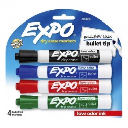 Expo Whiteboard Marker Bullet Tip Assorted - Pack of 4 - Box of 6