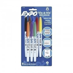 Expo Whiteboard Marker Fine Assorted - Pack of 8