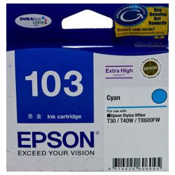  Epson 103 Cyan High Yield (T1032) (Genuine) Ink Cartridge