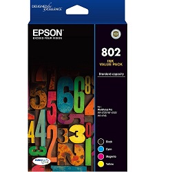 4 Pack Epson 802 Genuine Value Pack