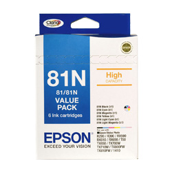 6 Pack Epson 81N Genuine Value Pack