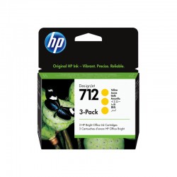 HP 712 Yellow 3 Pack Value Pack (3ED79A) (Genuine)