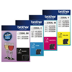 4 Pack Brother LC239XL/LC235XL Genuine Bundle