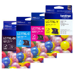 4 Pack Brother LC77XL Genuine Bundle