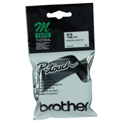 Brother M-K231 Black on White Label Tape