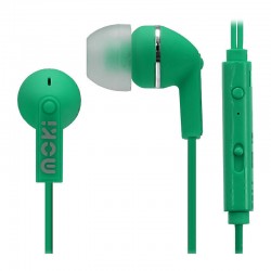 Moki Noise Isolation Earphones Plus Microphone - Green