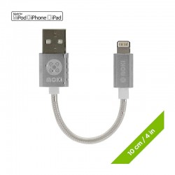 Moki Braided Lightning SynCharge Cable - Silver