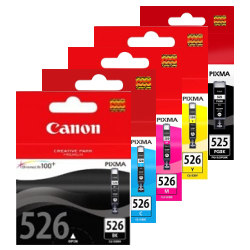 Canon PGI-525BK/CLI-526 5 Pack Bundle (Genuine)