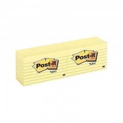 Post-It Lined Notes Canary Yellow 73 x 123mm 12-Pack - Box of 12