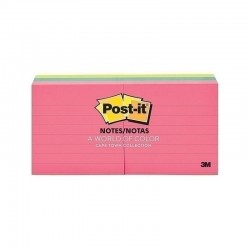 Post-It Lined Notes Cape Town 76 x 76mm 6-Pack