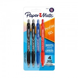 Paper Mate Profile Gel 0.7mm Assorted - Pack of 4 - Box of 6