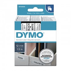 DYMO S0720530 Black on White Label Tape