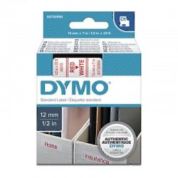 DYMO S0720550 Red on White Label Tape