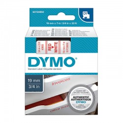 DYMO S0720850 Red on White Label Tape