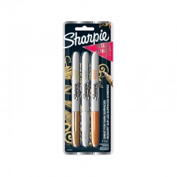 Sharpie Permanent MarkerFine Point G/S/B - Pack of 3 - Box of 6